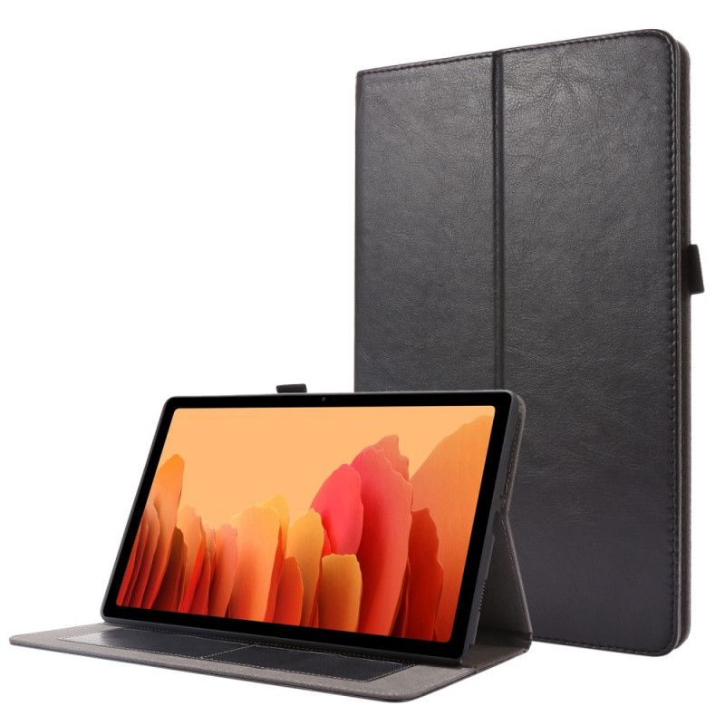 Skórzany Futerał Samsung Galaxy Tab A7 Czerwony Czarny Etui na Telefon 2 Klapy Ze Sztucznej Skóry