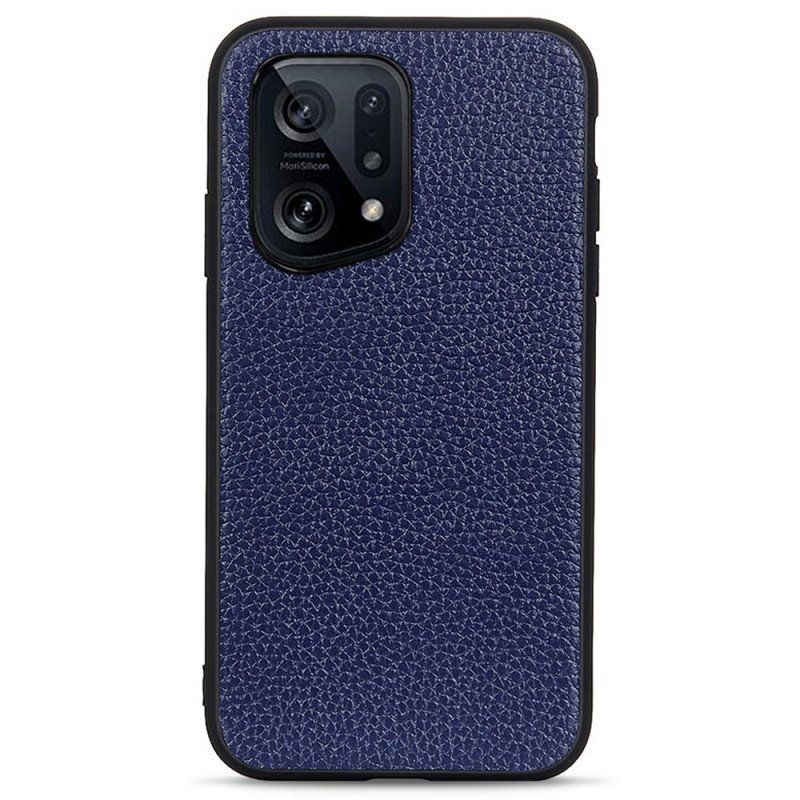 Etui do Oppo Find X5 Prawdziwa Skóra Litchi