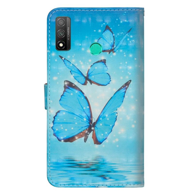 Etui Folio Huawei P Smart 2020 Latające Niebieskie Motyle Etui Ochronne