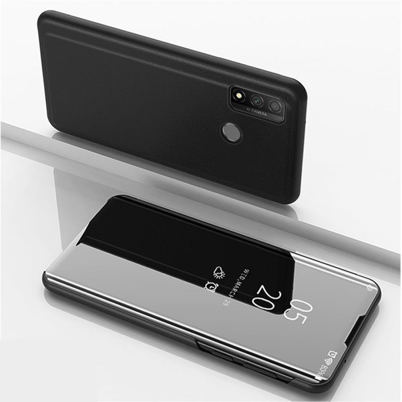 Flip Kotelot Huawei P Smart 2020 Magenta Czarny Lustro Etui Ochronne