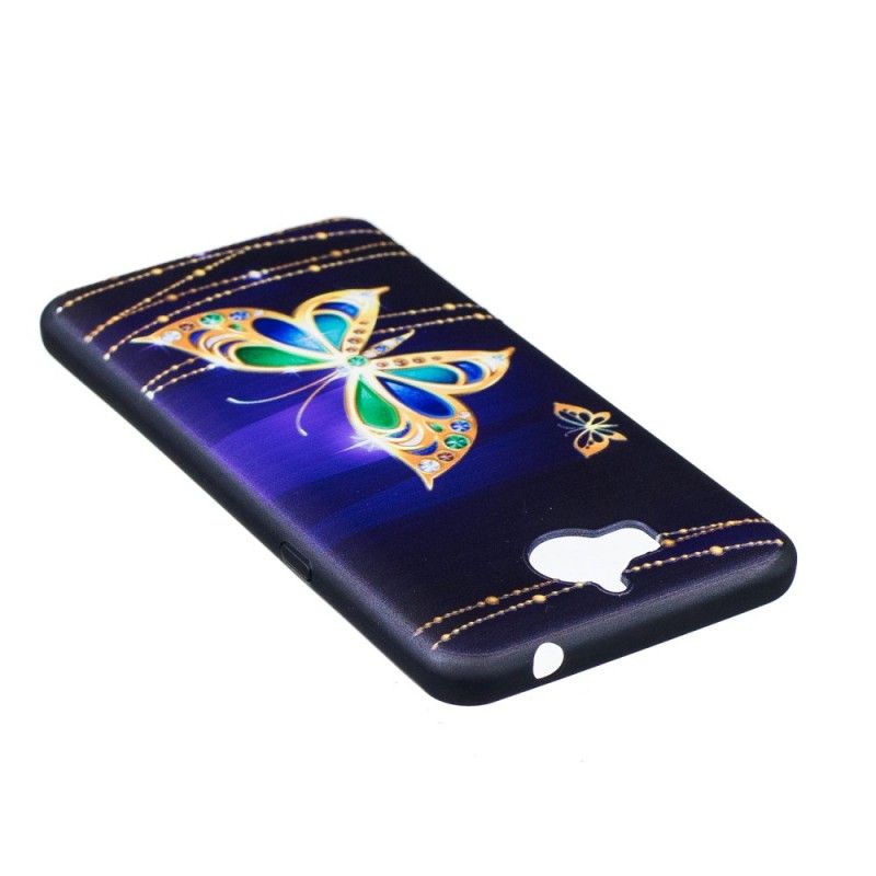 Etui Huawei Y6 2017 Tłoczony Magiczny Motyl Etui Ochronne