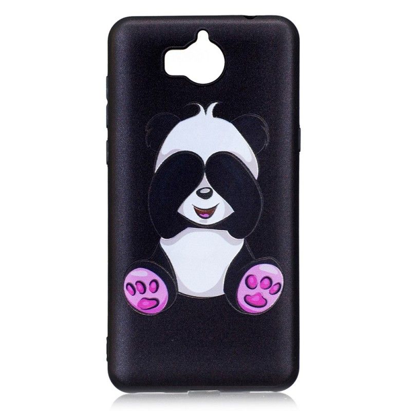 Etui Huawei Y6 2017 Zabawna Panda Z Wytłoczonym Wzorem Etui Ochronne