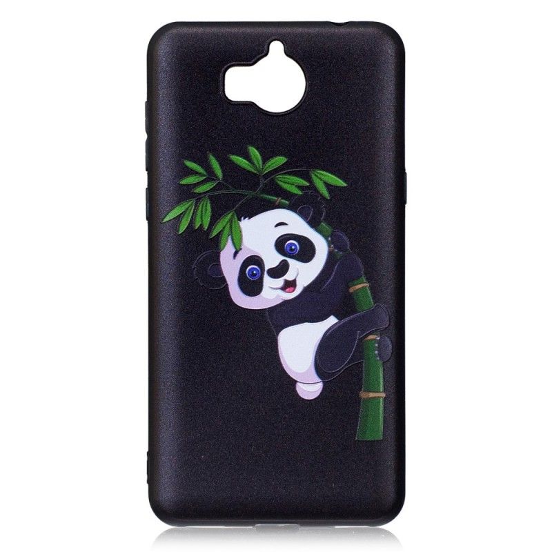 Futerały Huawei Y6 2017 Etui na Telefon Tłoczona Panda Na Bambusie