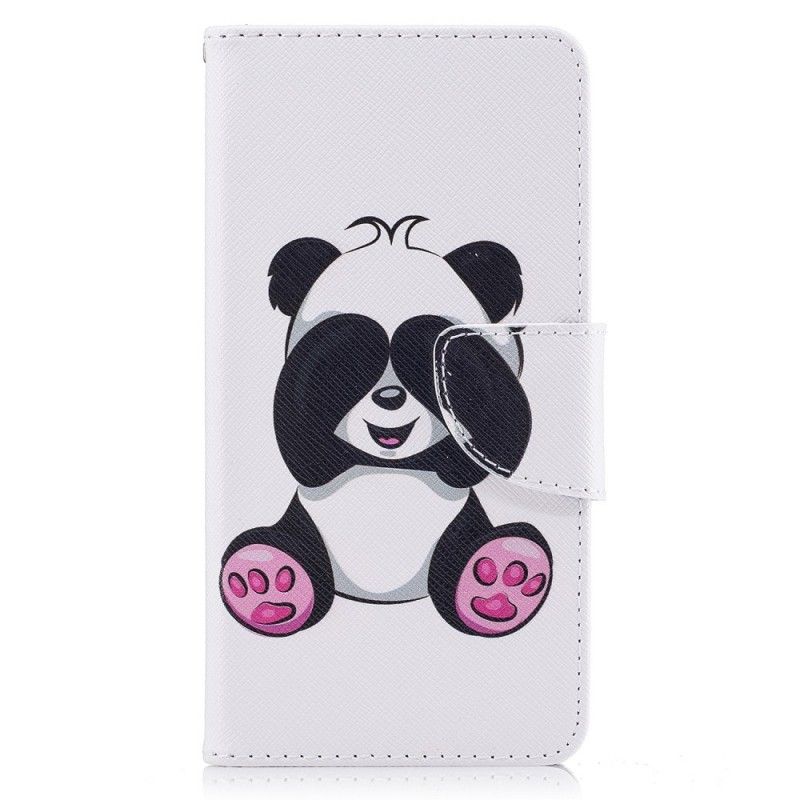 Skórzany Futerał Huawei Y6 2017 Etui na Telefon Zabawna Panda