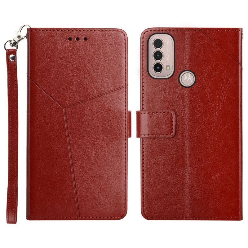 Etui Folio do Moto E40 / E30 / E20 Stylowa Skórzana Konstrukcja Geo Y