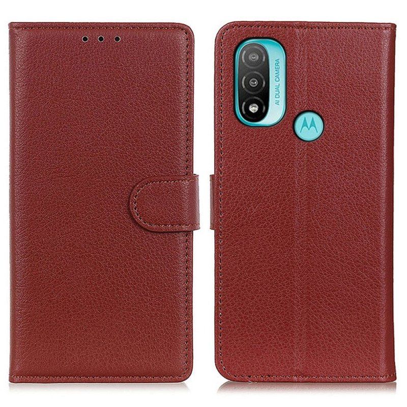 Etui Folio do Moto E40 / E30 / E20 Tradycyjnie Liczi