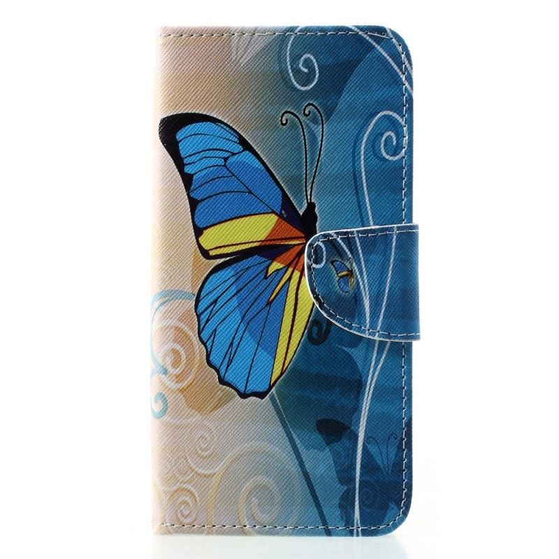 Etui Folio Huawei P30 Pro Jasnoniebieski Motyle I Kwiaty Etui Ochronne