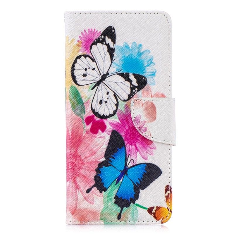 Etui Folio Huawei P30 Pro Malowane Motyle I Kwiaty Etui Ochronne