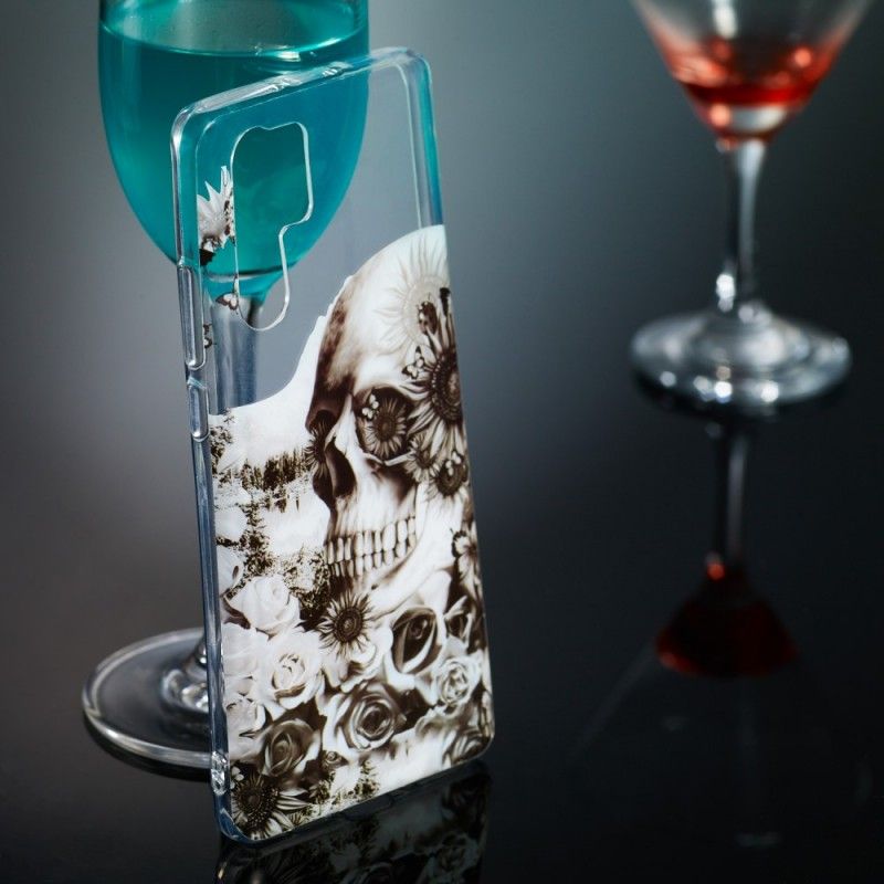 Etui Huawei P30 Pro Przezroczysta Kwiecista Czaszka