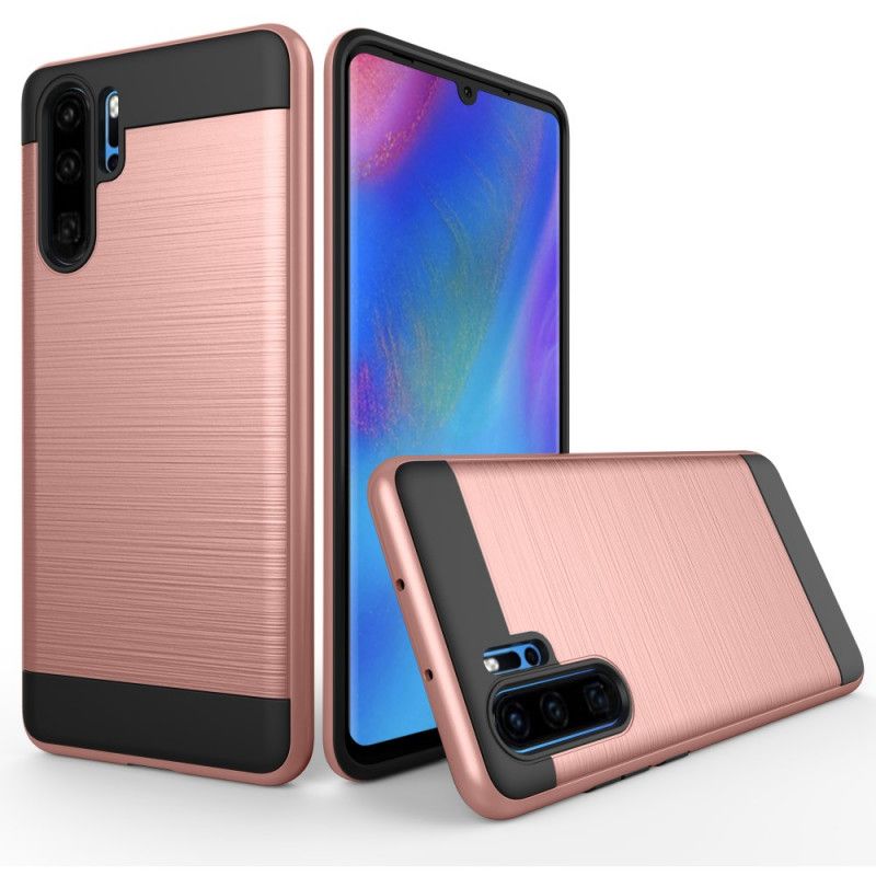 Futerały Huawei P30 Pro Biały Czarny Etui na Telefon Szczotkowana
