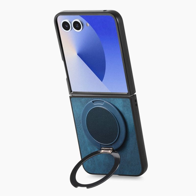 Etui Do Samsung Galaxy Z Flip 7 Efekt Skóry Z Obrotową Podstawką