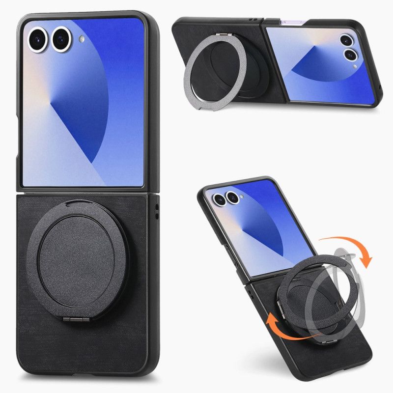 Etui Do Samsung Galaxy Z Flip 7 Efekt Skóry Z Obrotową Podstawką