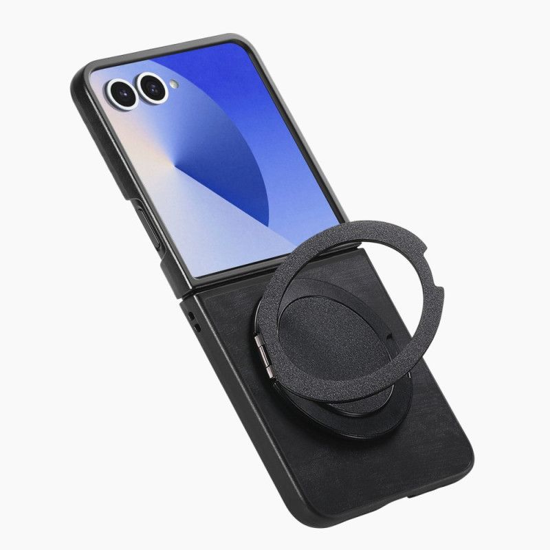 Etui Do Samsung Galaxy Z Flip 7 Efekt Skóry Z Obrotową Podstawką