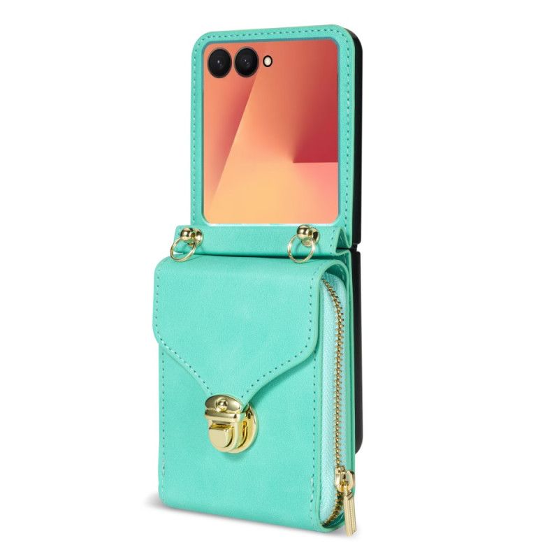 Etui Do Samsung Galaxy Z Flip 7 Portfel Na Zamek Błyskawiczny I Pasek Na Ramię