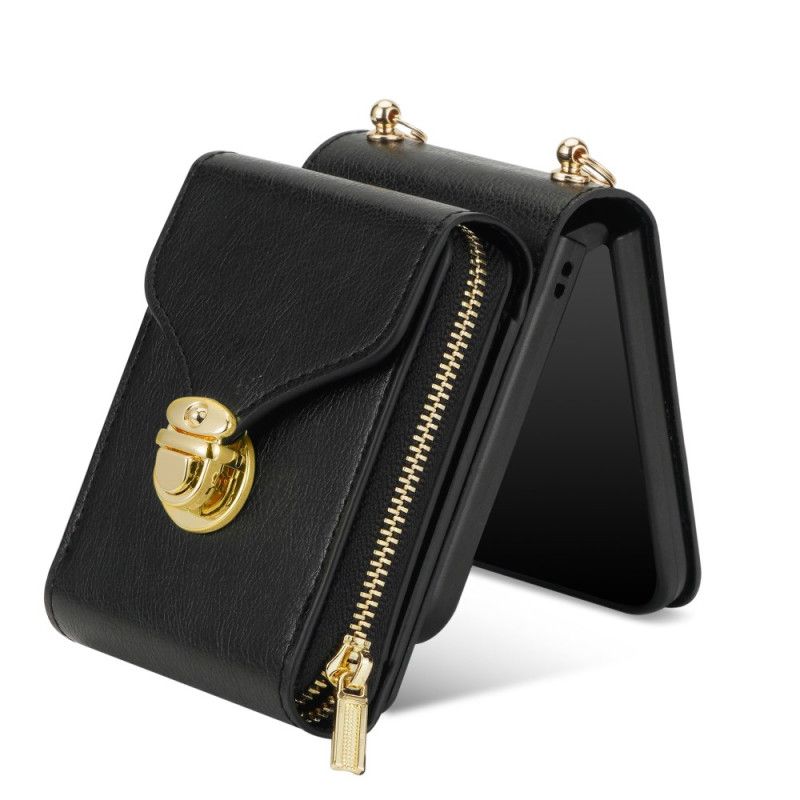 Etui Do Samsung Galaxy Z Flip 7 Portfel Na Zamek Błyskawiczny I Pasek Na Ramię