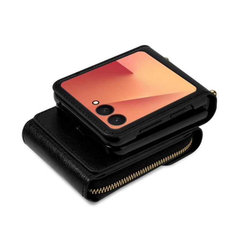 Etui Do Samsung Galaxy Z Flip 7 Portfel Na Zamek Błyskawiczny I Pasek Na Ramię