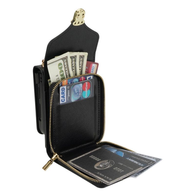 Etui Do Samsung Galaxy Z Flip 7 Portfel Na Zamek Błyskawiczny I Pasek Na Ramię