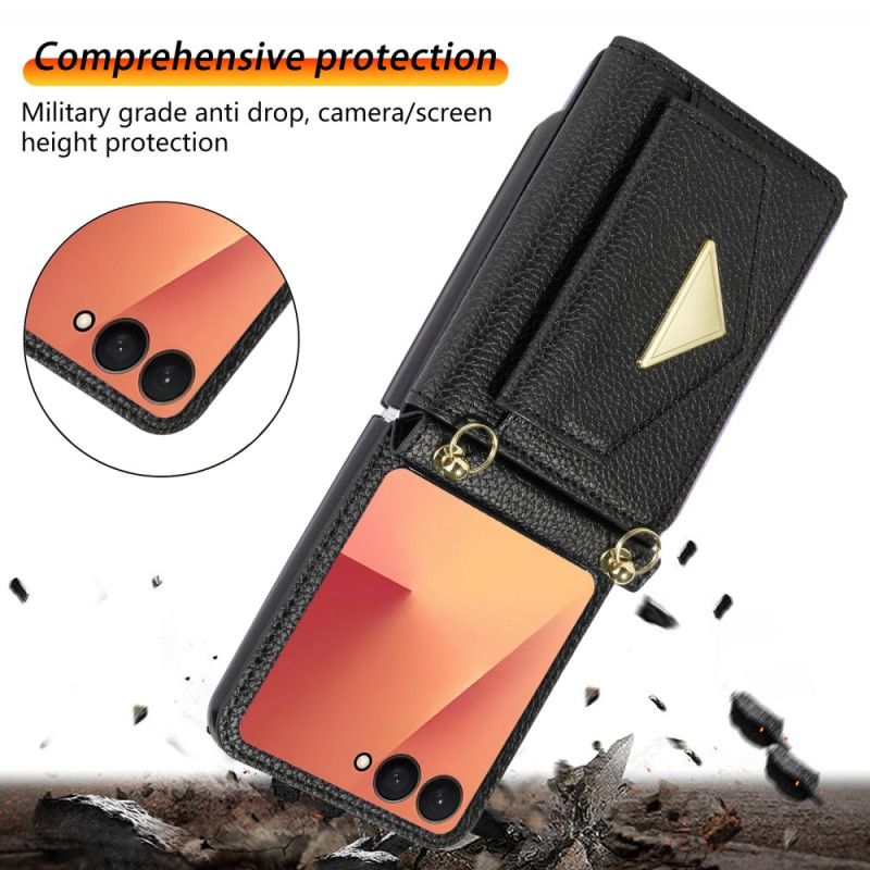 Etui Do Samsung Galaxy Z Flip 7 Uchwyt Na Karty I Pasek Na Nadgarstek