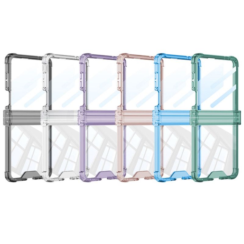 Etui Samsung Galaxy Z Flip 7 Kolorowa Półprzezroczysta Osłona Z Poduszką Powietrzną Etui Ochronne