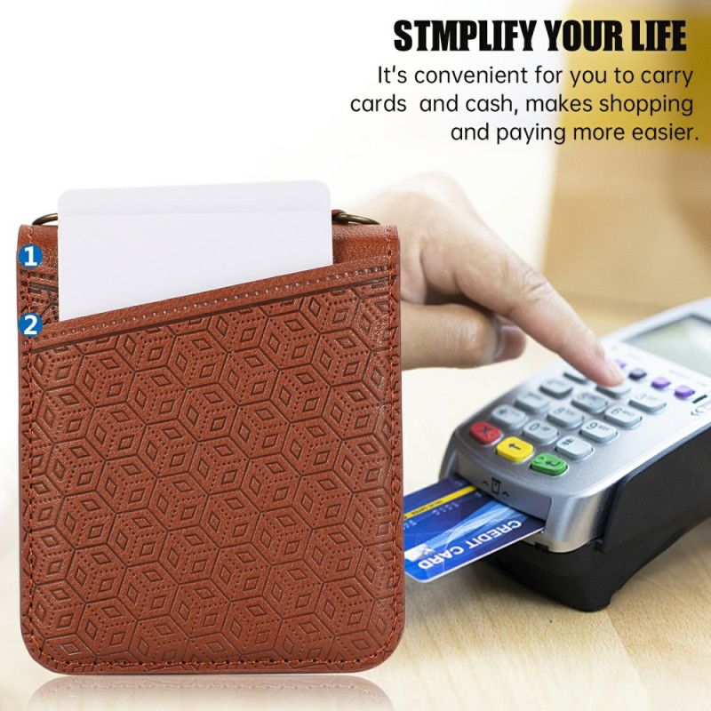 Etui Samsung Galaxy Z Flip 7 Etui Na Karty O Rombowym Wzorze