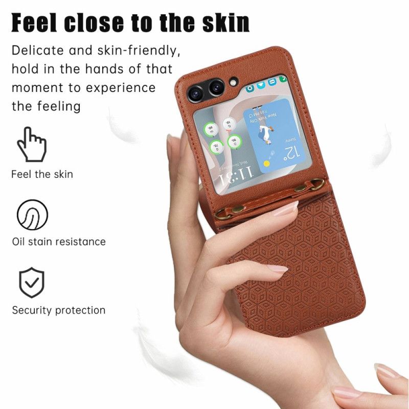 Etui Samsung Galaxy Z Flip 7 Etui Na Karty O Rombowym Wzorze