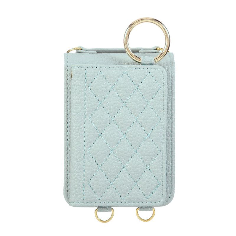 Etui Samsung Galaxy Z Flip 7 Pikowany Portfel Z Paskiem Na Ramię Etui Ochronne