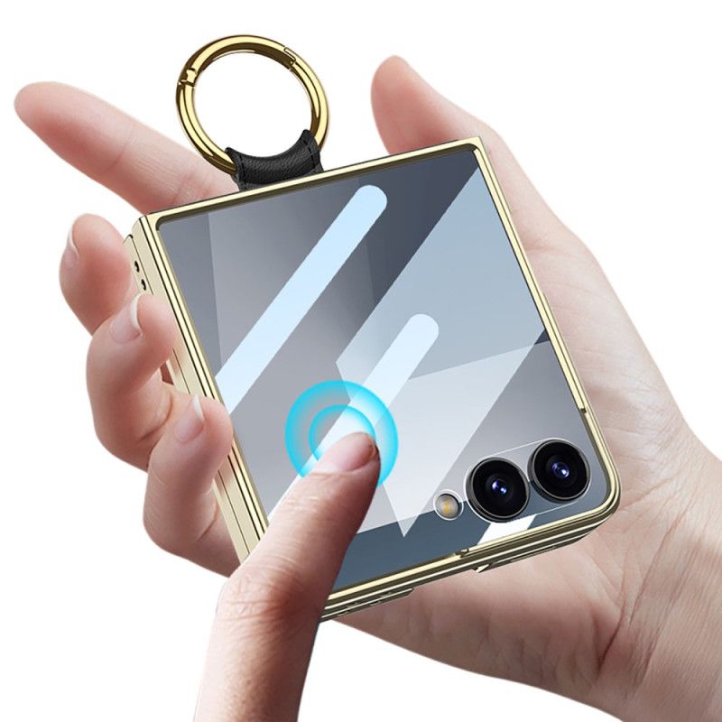 Etui Samsung Galaxy Z Flip 7 Pikowany Wzór Z Uchwytem Na Pierścionek Etui Ochronne