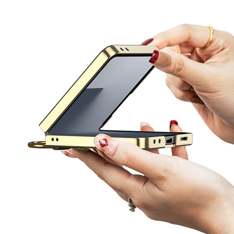 Etui Samsung Galaxy Z Flip 7 Pikowany Wzór Z Uchwytem Na Pierścionek Etui Ochronne