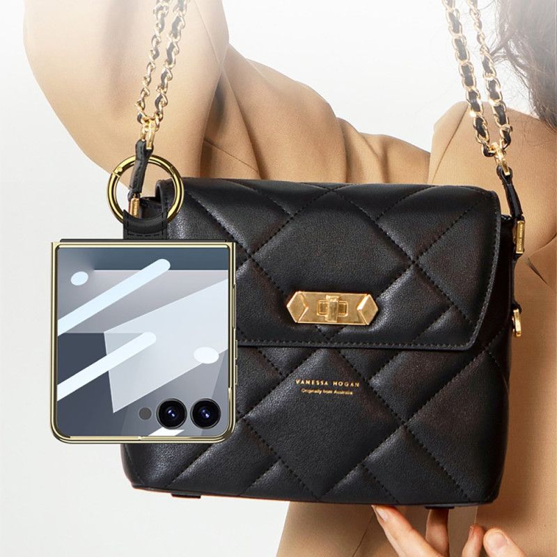 Etui Samsung Galaxy Z Flip 7 Pikowany Wzór Z Uchwytem Na Pierścionek Etui Ochronne