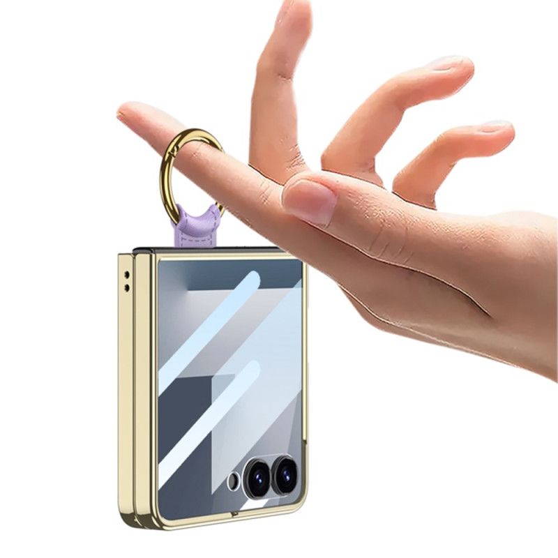 Etui Samsung Galaxy Z Flip 7 Pikowany Wzór Z Uchwytem Na Pierścionek Etui Ochronne