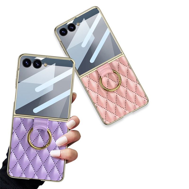 Etui Samsung Galaxy Z Flip 7 Pikowany Wzór Z Uchwytem Na Pierścionek Etui Ochronne