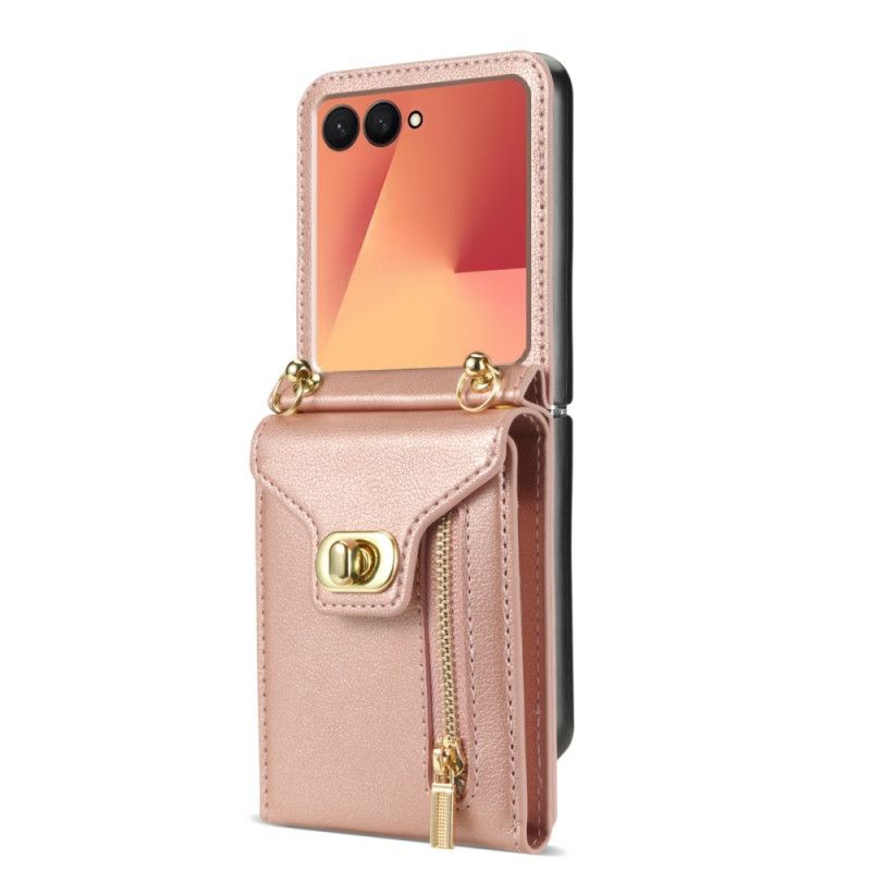 Etui Samsung Galaxy Z Flip 7 Portfel Zapinany Na Zamek I Pasek Na Ramię Etui Ochronne