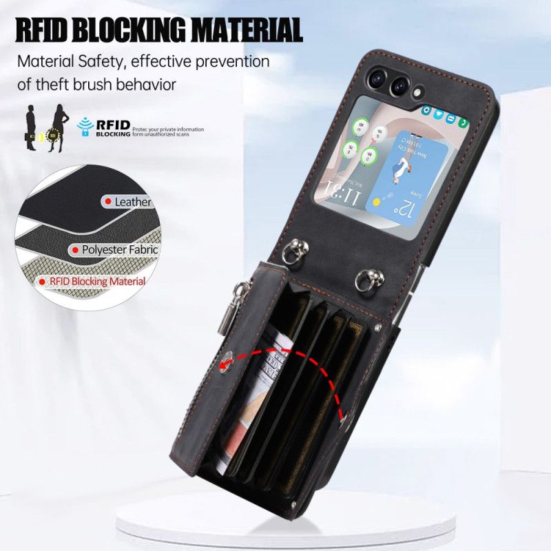 Etui Samsung Galaxy Z Flip 7 Portfel Ze Smyczą I Paskiem Na Ramię Etui Ochronne