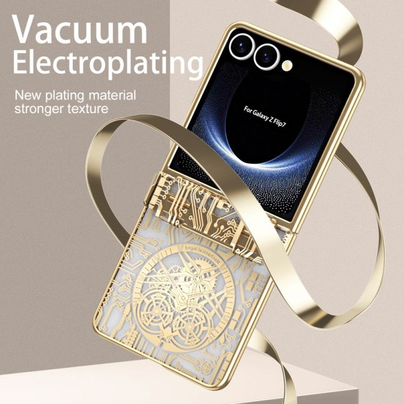 Etui Samsung Galaxy Z Flip 7 Premium Z Folią Ochronną Na Tylny Ekran Etui Ochronne