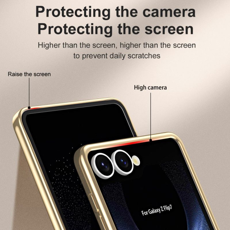 Etui Samsung Galaxy Z Flip 7 Premium Z Folią Ochronną Na Tylny Ekran Etui Ochronne