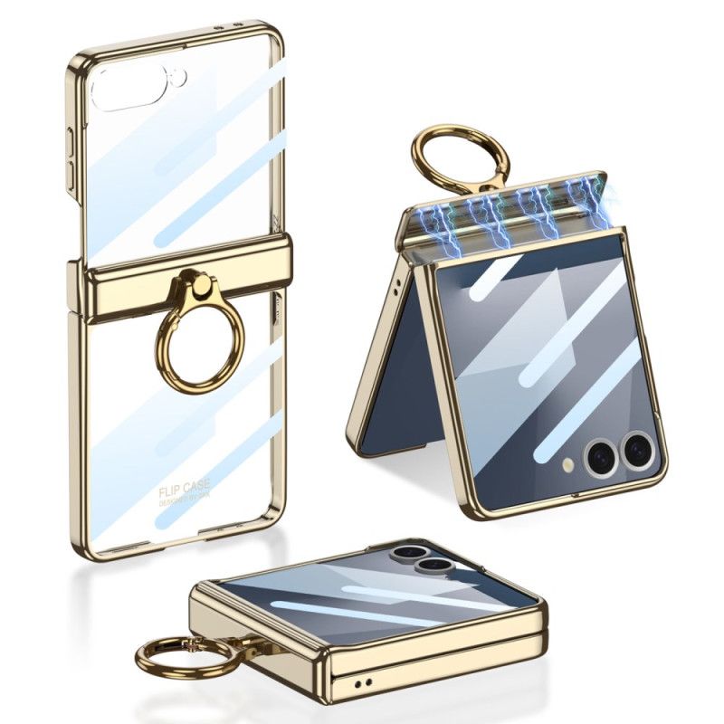 Etui Samsung Galaxy Z Flip 7 Przezroczysty Z Podstawką I Zabezpieczeniem Magnetycznym Gkk Etui Ochronne