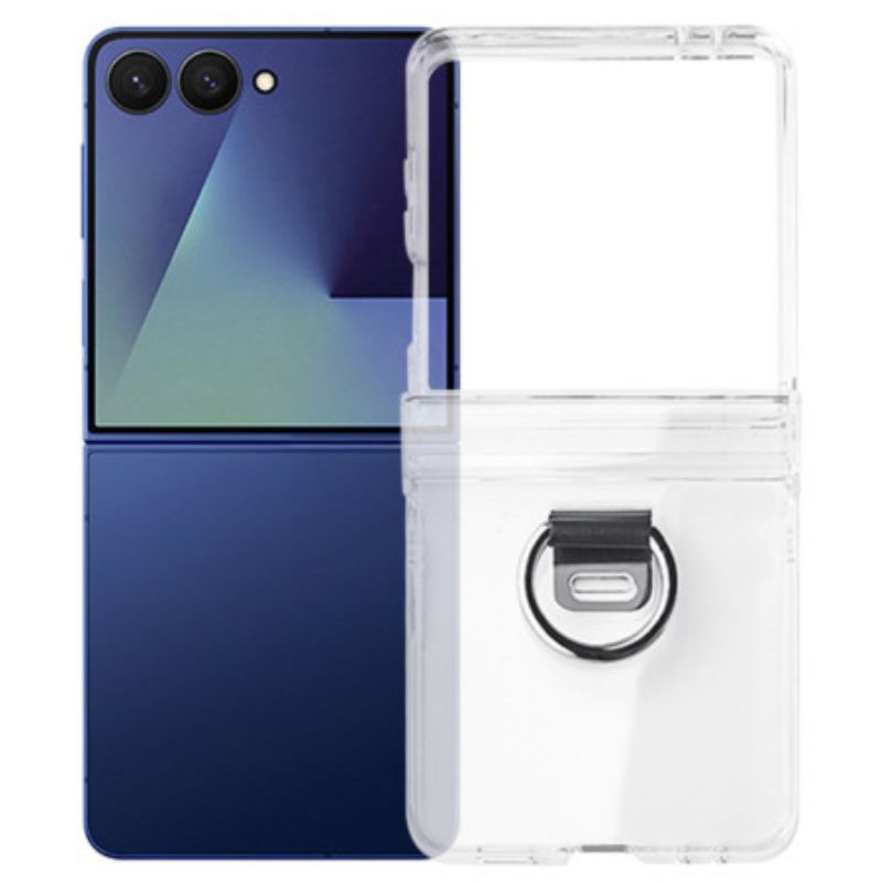 Etui Samsung Galaxy Z Flip 7 Przezroczysty Z Uchwytem Na Pierścionek Etui Ochronne