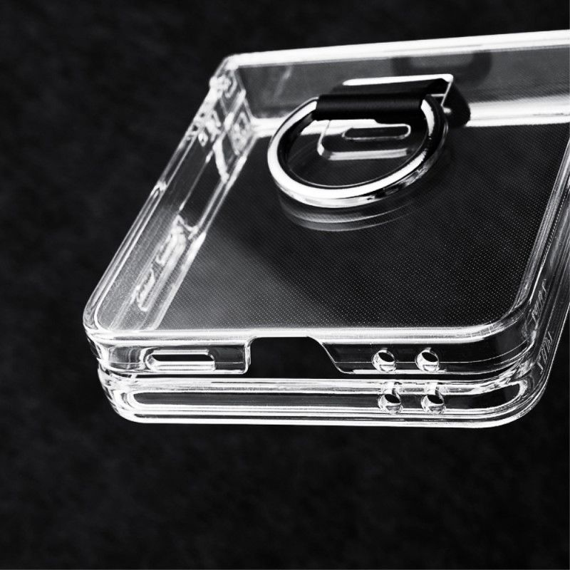 Etui Samsung Galaxy Z Flip 7 Przezroczysty Z Uchwytem Na Pierścionek Etui Ochronne