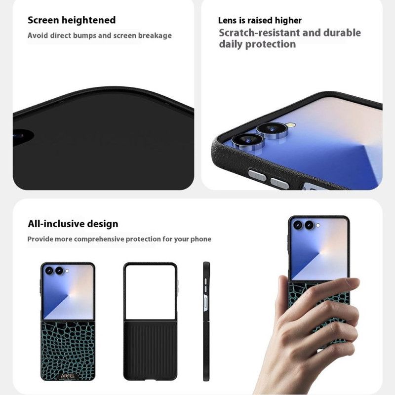 Etui Samsung Galaxy Z Flip 7 Tekstura Krokodyla Abeel Kompatybilna Z Magsafe