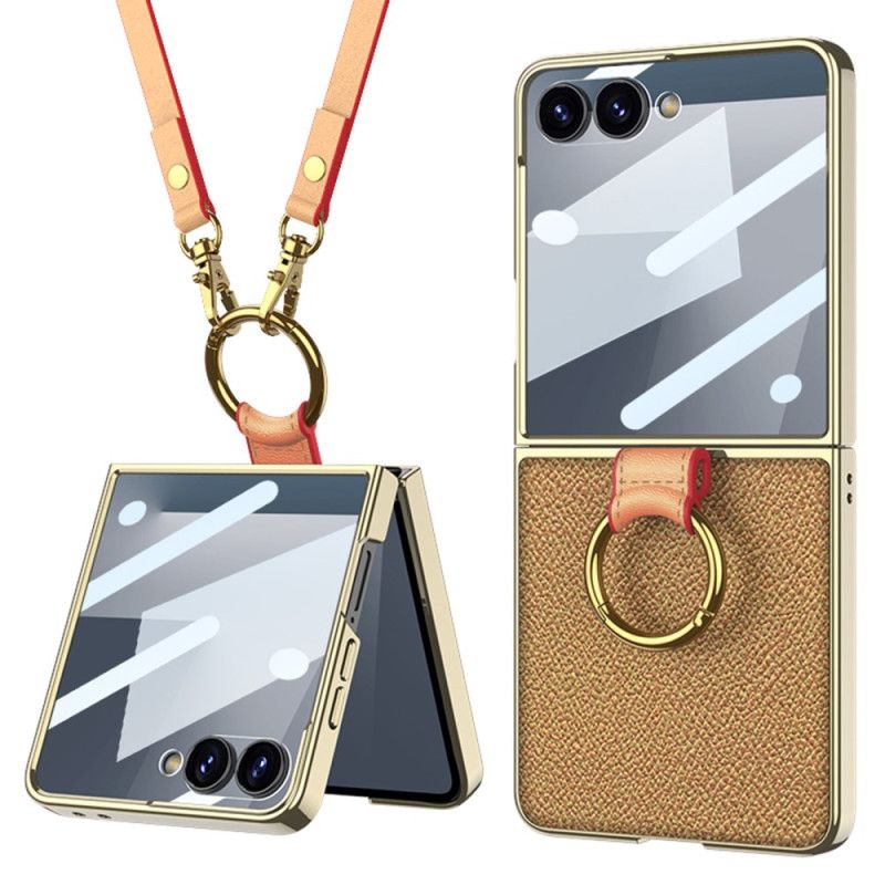 Etui Samsung Galaxy Z Flip 7 Uchwyt Na Pierścionek I Odpinany Pasek Na Ramię