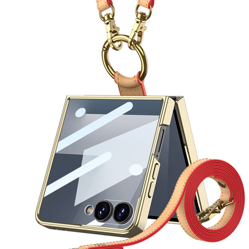 Etui Samsung Galaxy Z Flip 7 Uchwyt Na Pierścionek I Odpinany Pasek Na Ramię