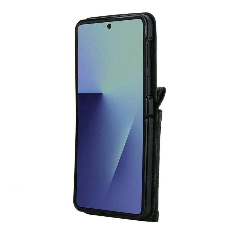 Etui Samsung Galaxy Z Flip 7 Wyściełany Uchwyt Na Karty I Pasek Na Ramię Etui Ochronne