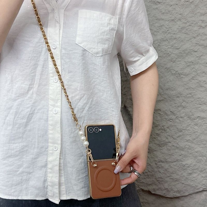 Futerały Samsung Galaxy Z Flip 7 Etui Na Telefon Magnetyczny Pasek Z Zawieszkami