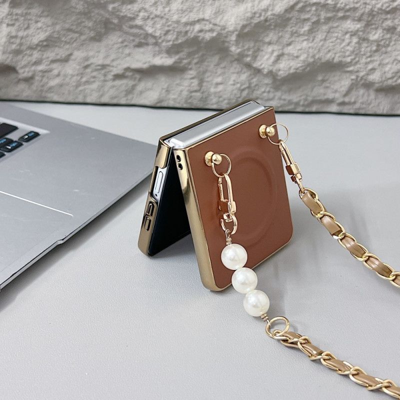 Futerały Samsung Galaxy Z Flip 7 Etui Na Telefon Magnetyczny Pasek Z Zawieszkami