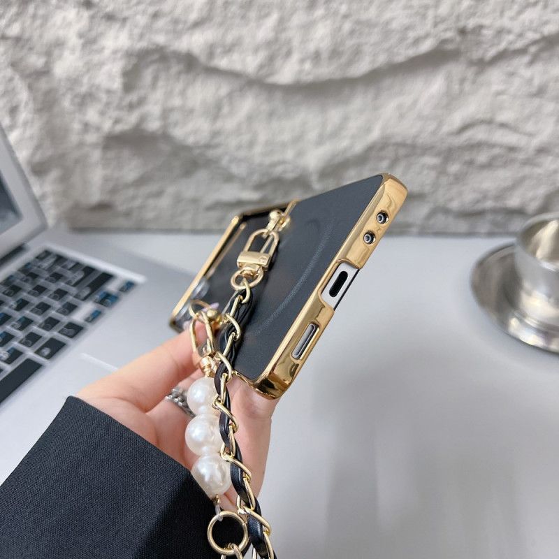 Futerały Samsung Galaxy Z Flip 7 Etui Na Telefon Magnetyczny Pasek Z Zawieszkami