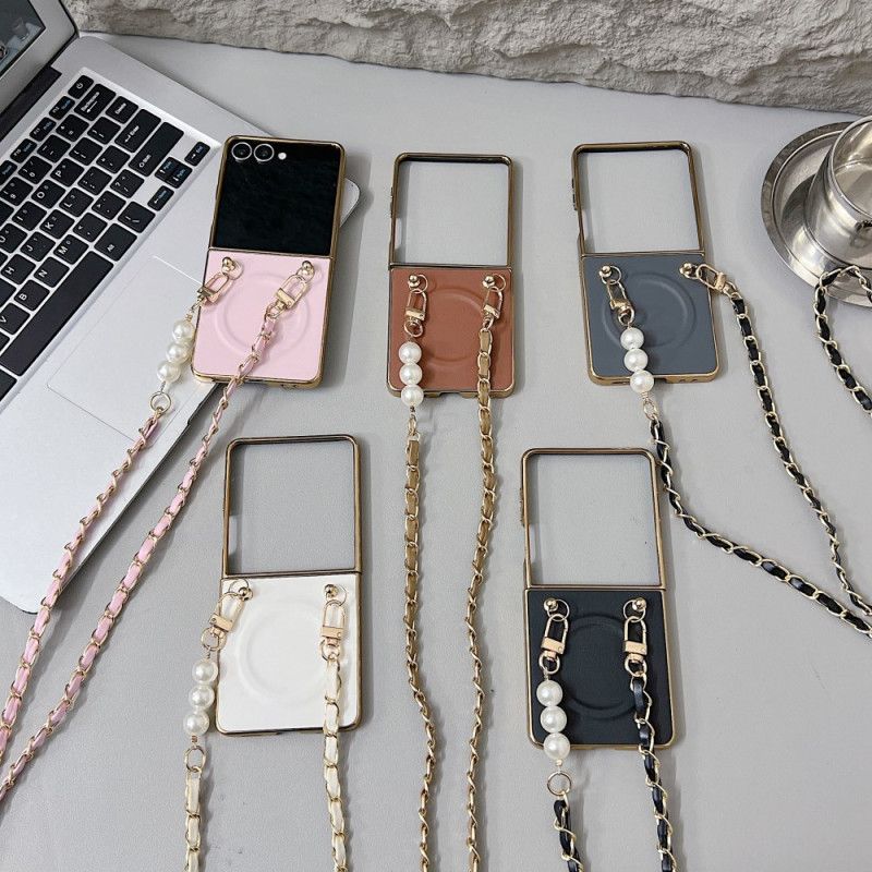 Futerały Samsung Galaxy Z Flip 7 Etui Na Telefon Magnetyczny Pasek Z Zawieszkami