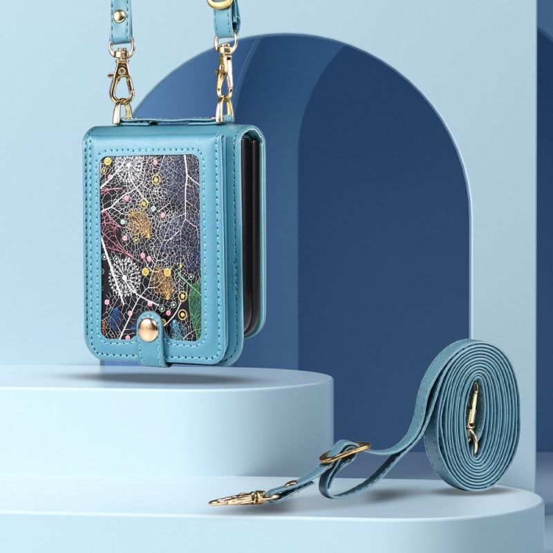 Futerały Samsung Galaxy Z Flip 7 Etui Na Telefon Marmurkowy Wizytownik I Pasek Na Ramię