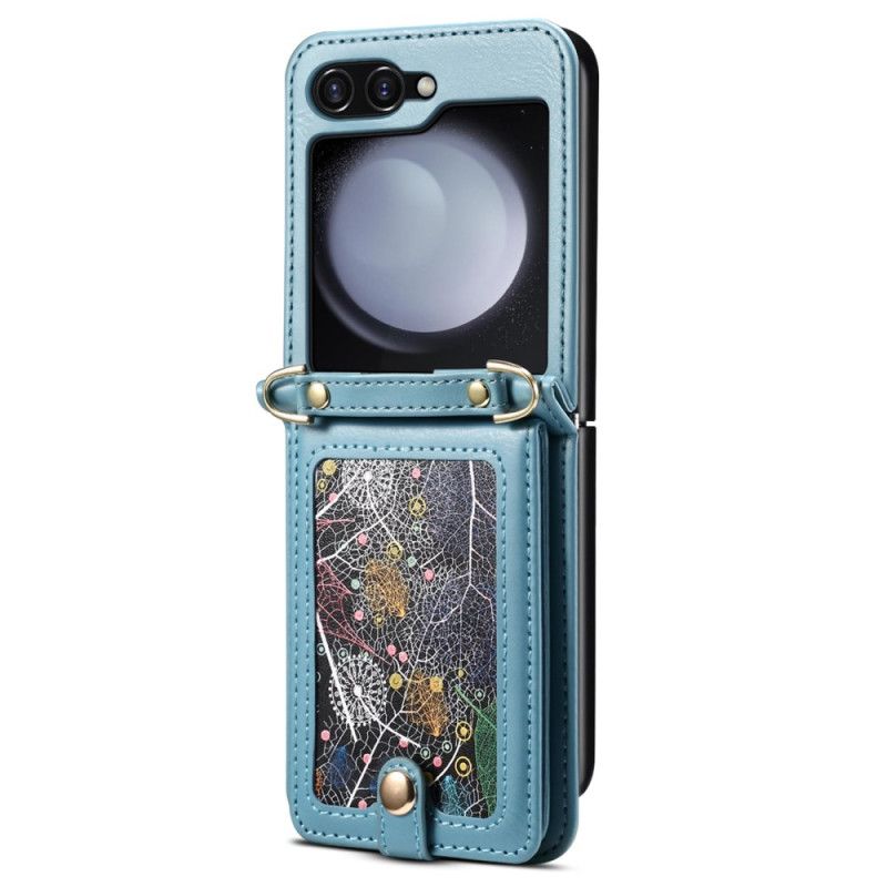 Futerały Samsung Galaxy Z Flip 7 Etui Na Telefon Marmurkowy Wizytownik I Pasek Na Ramię