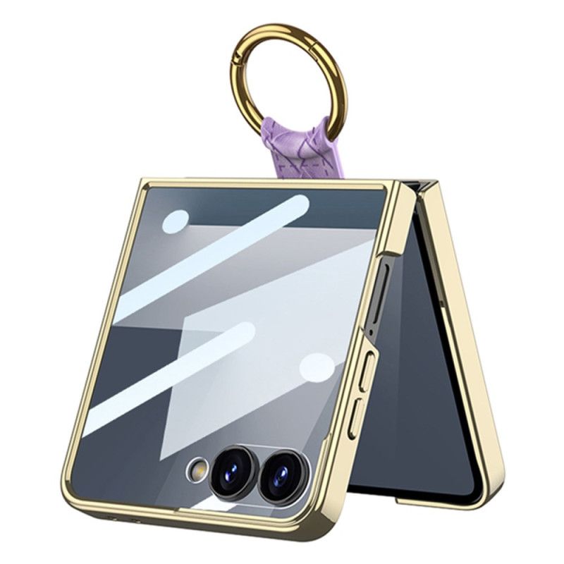 Futerały Samsung Galaxy Z Flip 7 Etui Na Telefon Tkana Faktura Z Uchwytem Na Pierścionek