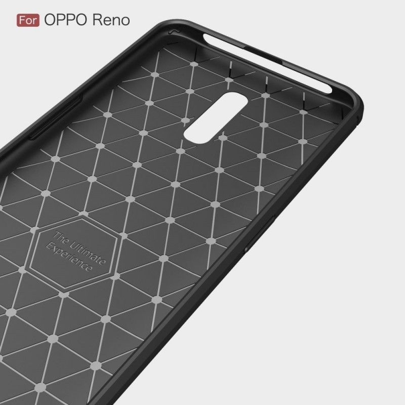 Futerały Oppo Reno Czerwony Czarny Etui na Telefon Szczotkowane Włókno Węglowe